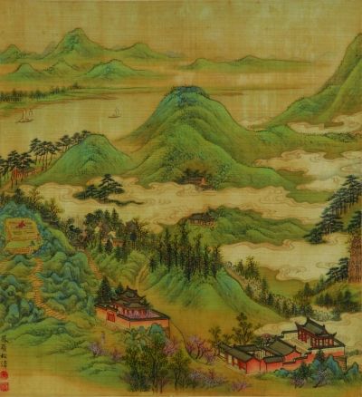 西湖胜景图册（国画） 清代 郁希范