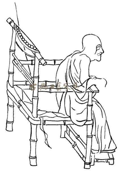 图4 南宋 《白描罗汉册》中的竹制四出头椅(摹本)