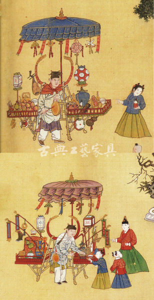 图6 明佚名《明宪宗元宵行乐图》中的挑桌(国家博物馆藏)