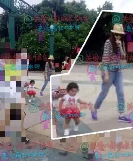吴佩慈挺5月孕肚带女儿出游 富商男友随行