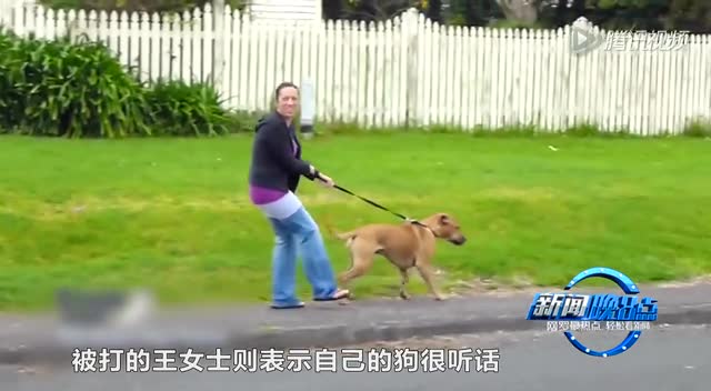 女子遛狗没拴狗链被老人打 老人：存心吓死我截图