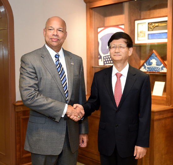 孟建柱访美会见美国土安全部部长约翰逊