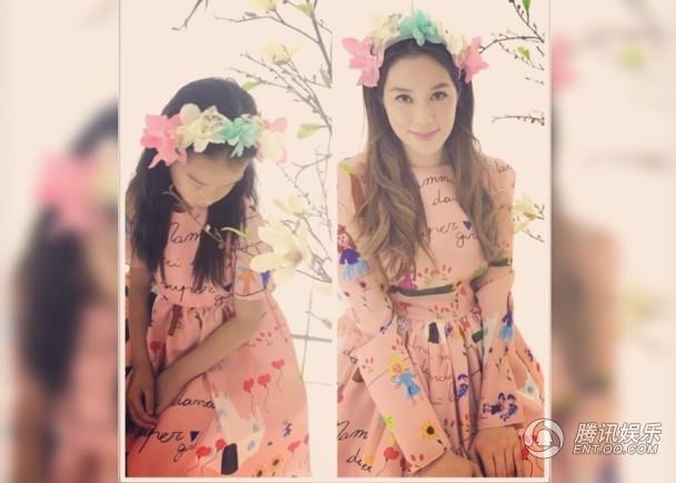 徐子淇临盆倒计时 与大女儿扮小公主斗青春