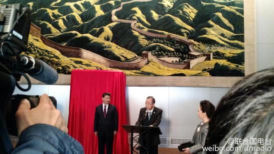 潘基文在揭幕仪式上讲话