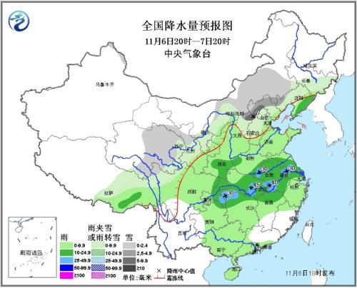 中东部地区有大范围雨雪降温天气 北部海区有大风