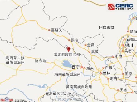 青海祁连县发生5.2级地震 震源深度10千米