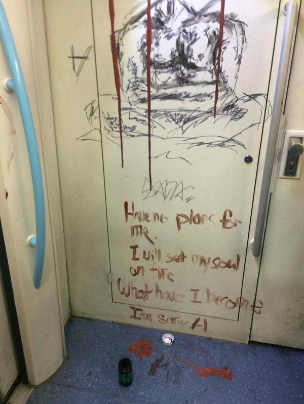 外籍少年在上海地铁车厢画半裸人像被批评教育