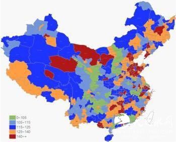 (2017年中国大陆地区初婚年龄性别比图。图片来源：《大国空巢》图文版)