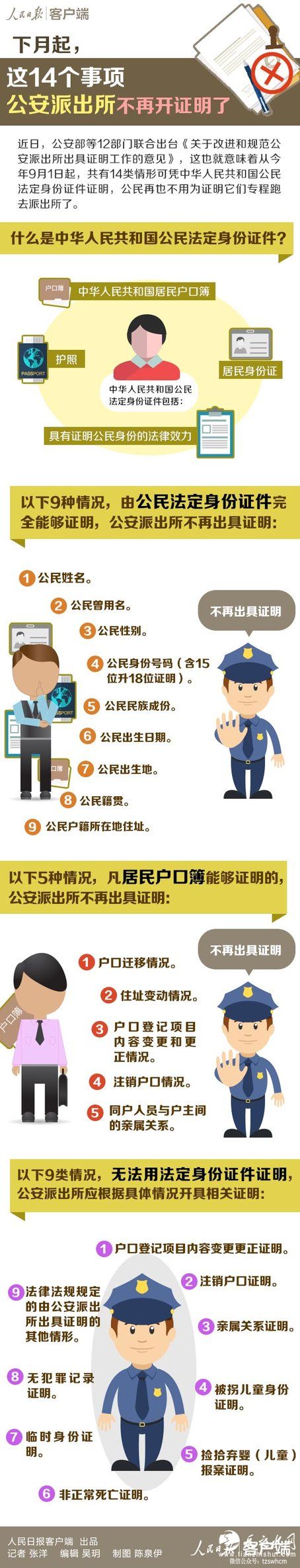 公安部：派出所下月起不再出具14个事项证明