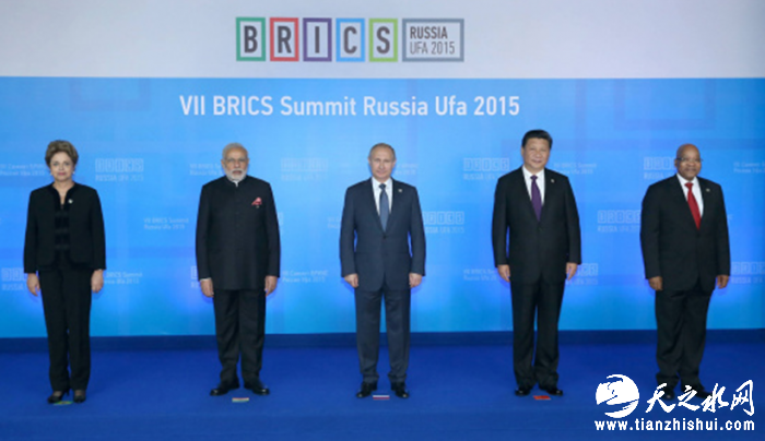 2015年7月9日， 国家主席习近平出席在俄罗斯乌法举行的金砖国家领导人第七次会晤并发表题为《共建伙伴关系 共创美好未来》的主旨讲话。