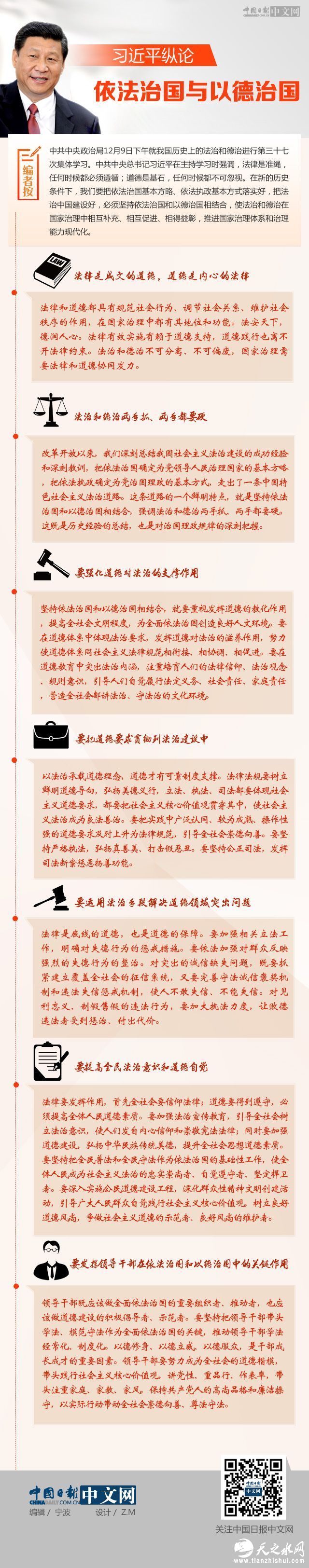 图解：习近平纵论依法治国与以德治国