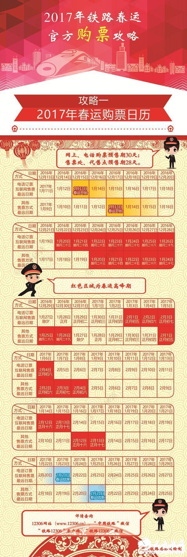 图解:春运首日火车票明日开售 铁总发布官方购票攻略