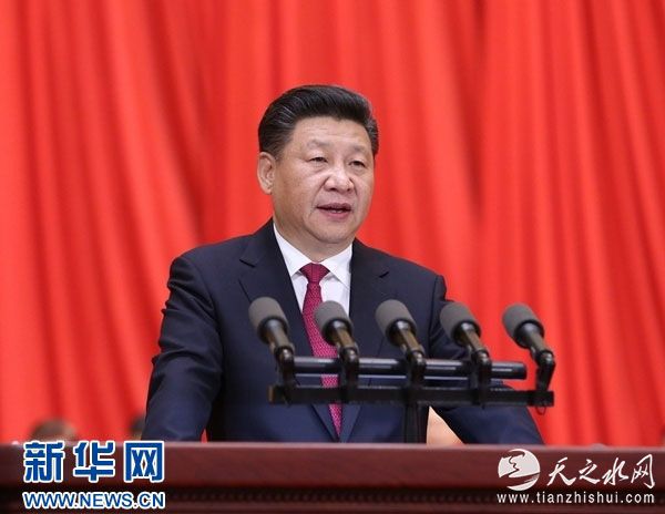 2016年7月1日，习近平在庆祝中国共产党成立95周年大会上发表重要讲话。图片来源：新华社