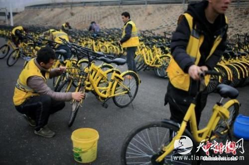 资料图：运维人员在保养单车。<a target='_blank' href='http://www.chinanews.com/'>中新社</a>记者 佟郁 摄