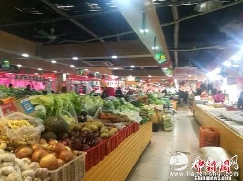 资料图：图为北京一家菜市场内景。 谢艺观 摄