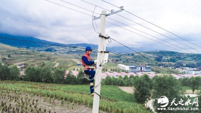 党员服务队在渭源县元古堆村大石头河配变3号杆上更换用户表计下户线.jpg?x-oss-process=style/w10