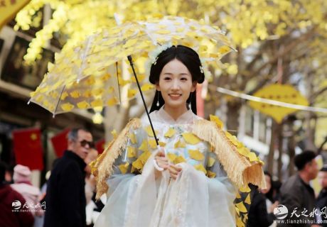 金色長廊映秦州，天水“黃金大道”引客來?。ńM圖）